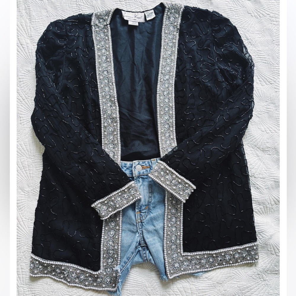 Vintage Beaded by hand sequins blazer,vest from the 80s